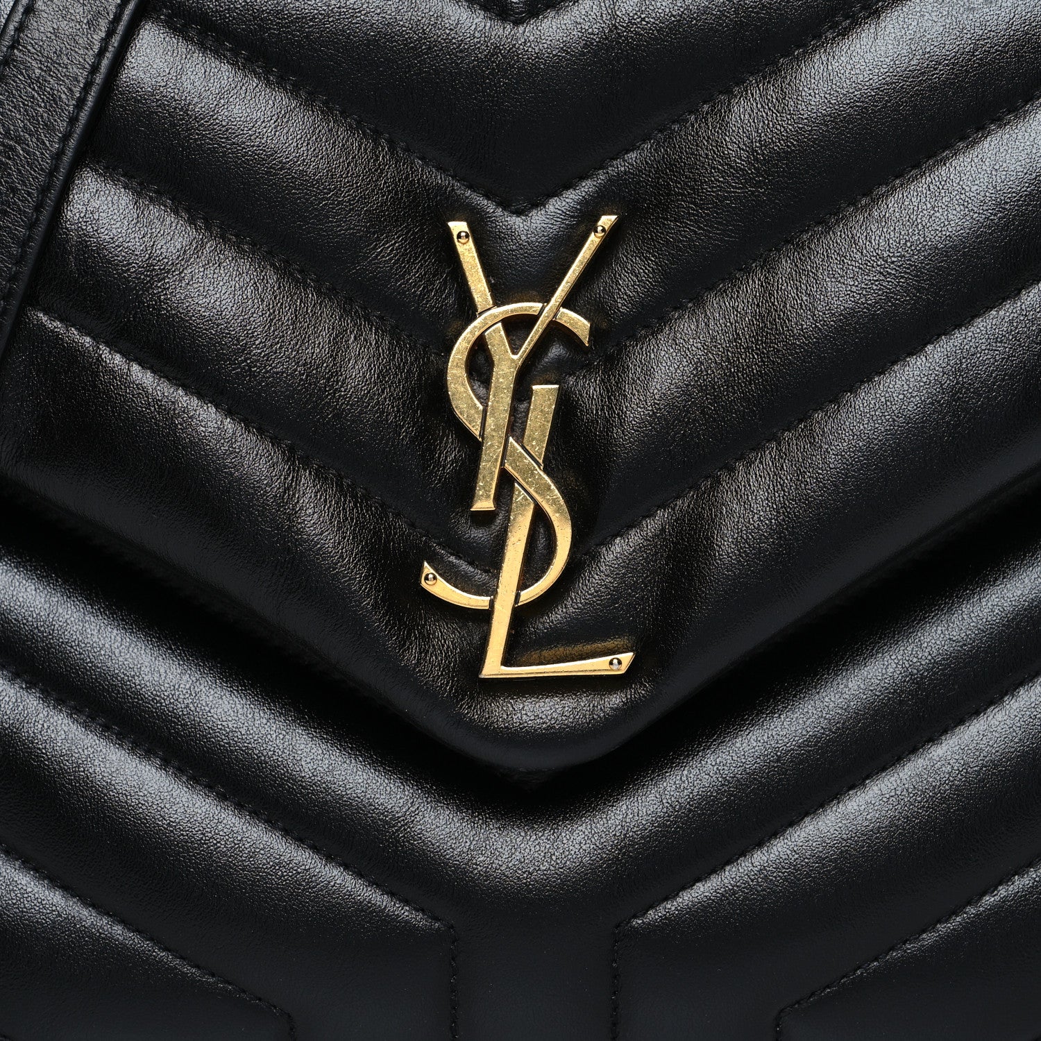 Saint Laurent Calfskin Y Quilted Monogram Medium Loulou Chain Satchel Black 11 of 14