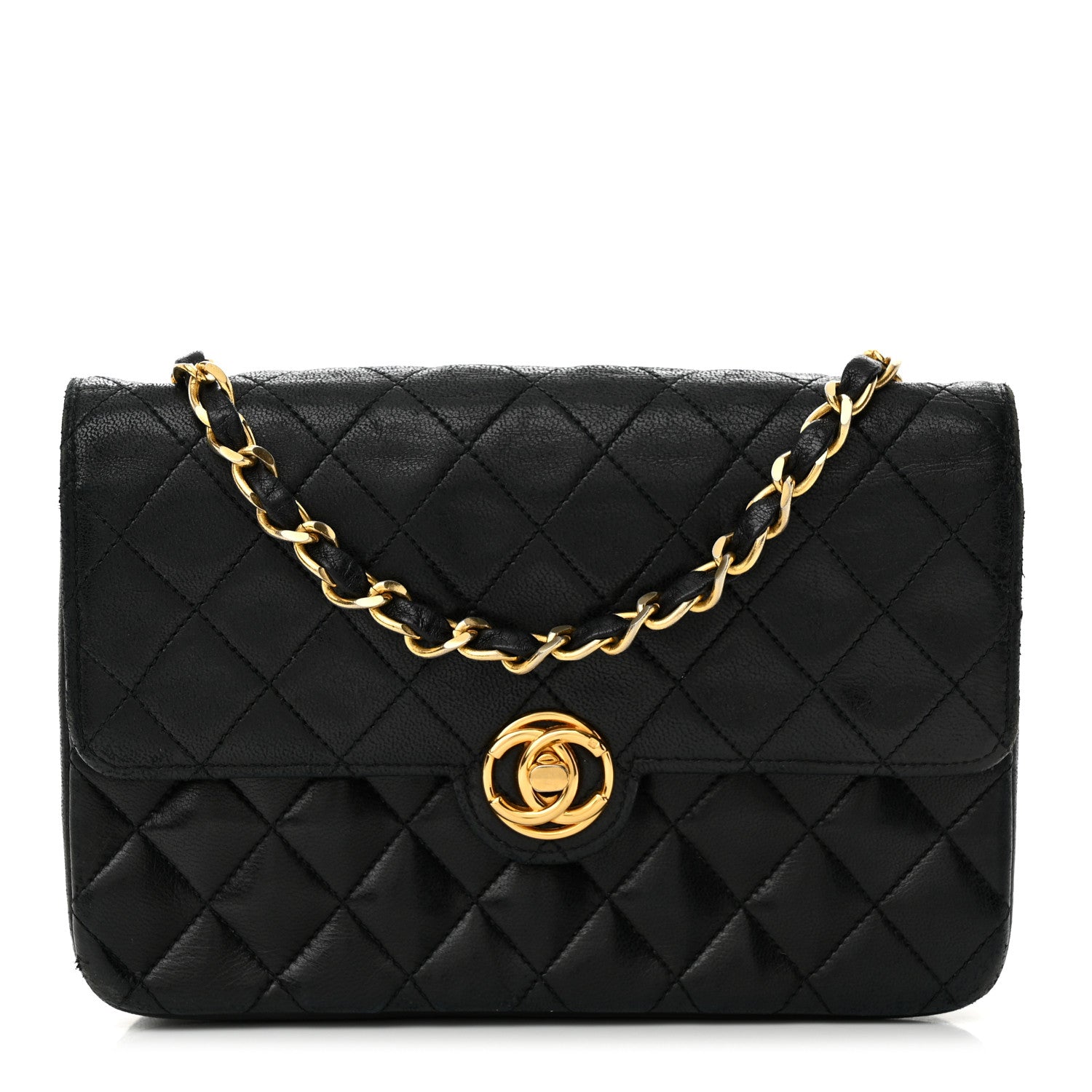 Chanel Lambskin Quilted Single Flap Bag Black 1 of 11