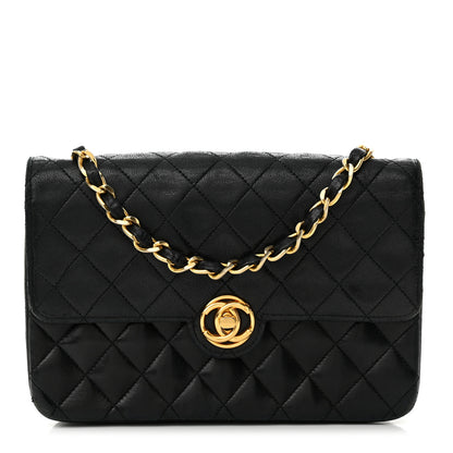 Chanel Lambskin Quilted Single Flap Bag Black 1 of 11