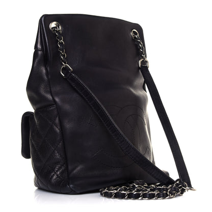 Chanel Lambskin Quilted Drawstring Backpack Black 2 of 14