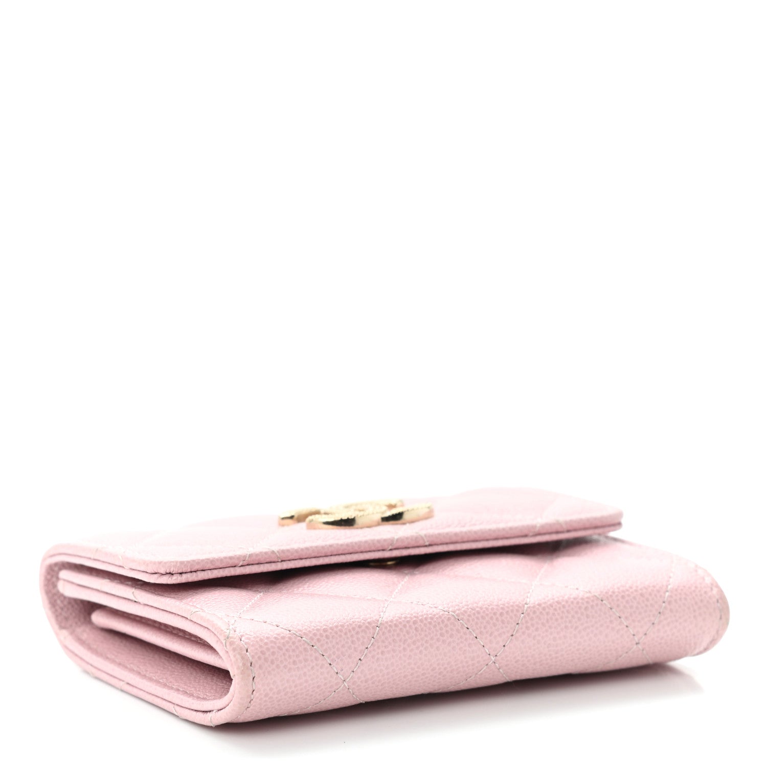 Chanel Caviar Quilted Studded CC Flap Card Holder Light Pink 3 of 9