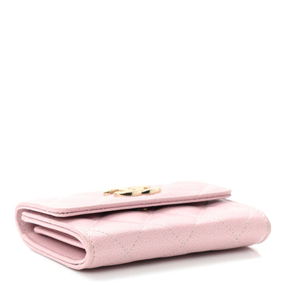 Chanel Caviar Quilted Studded CC Flap Card Holder Light Pink 3 of 9