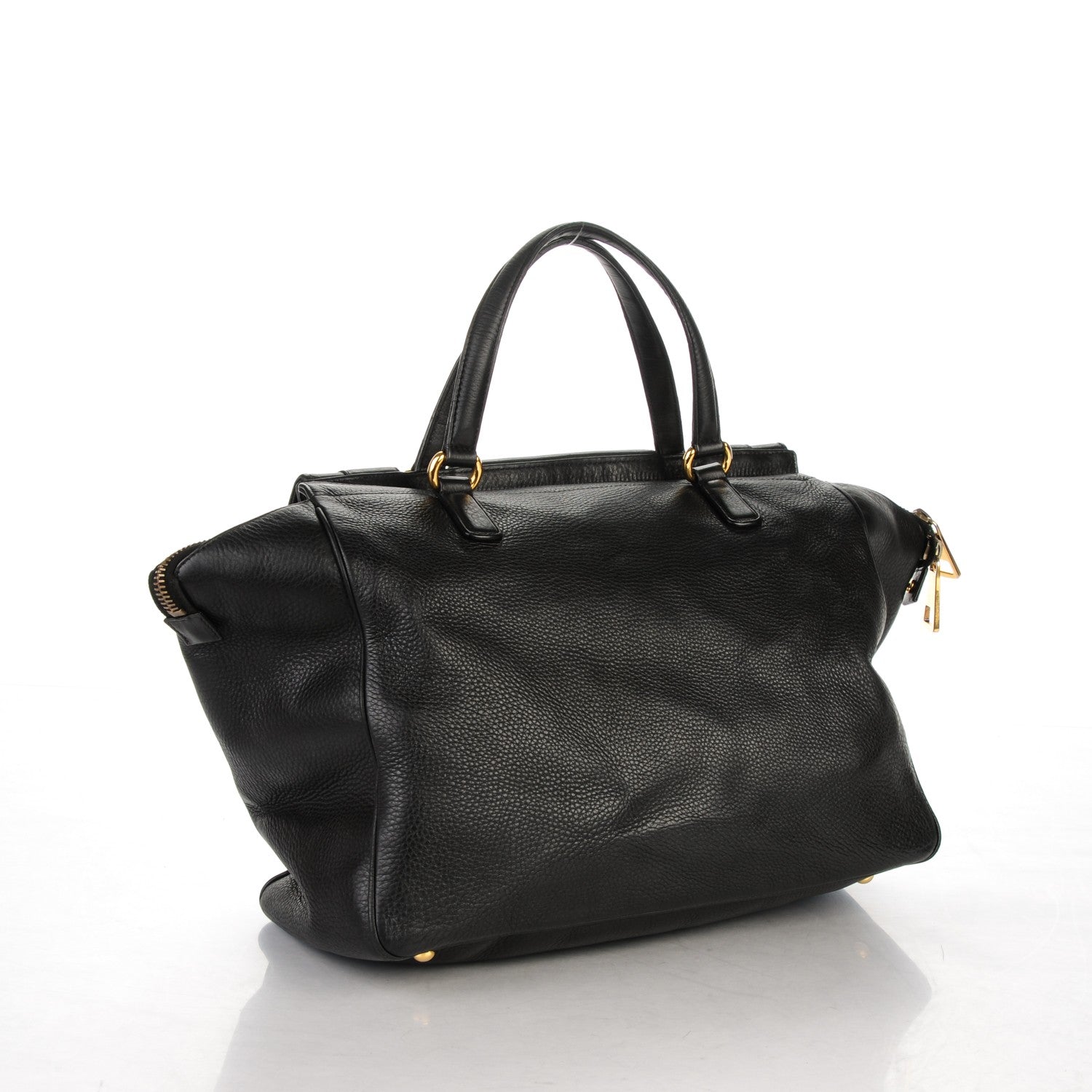 Gucci Pebbled Calfskin Medium 1973 Top Handle Satchel Black 3 of 11