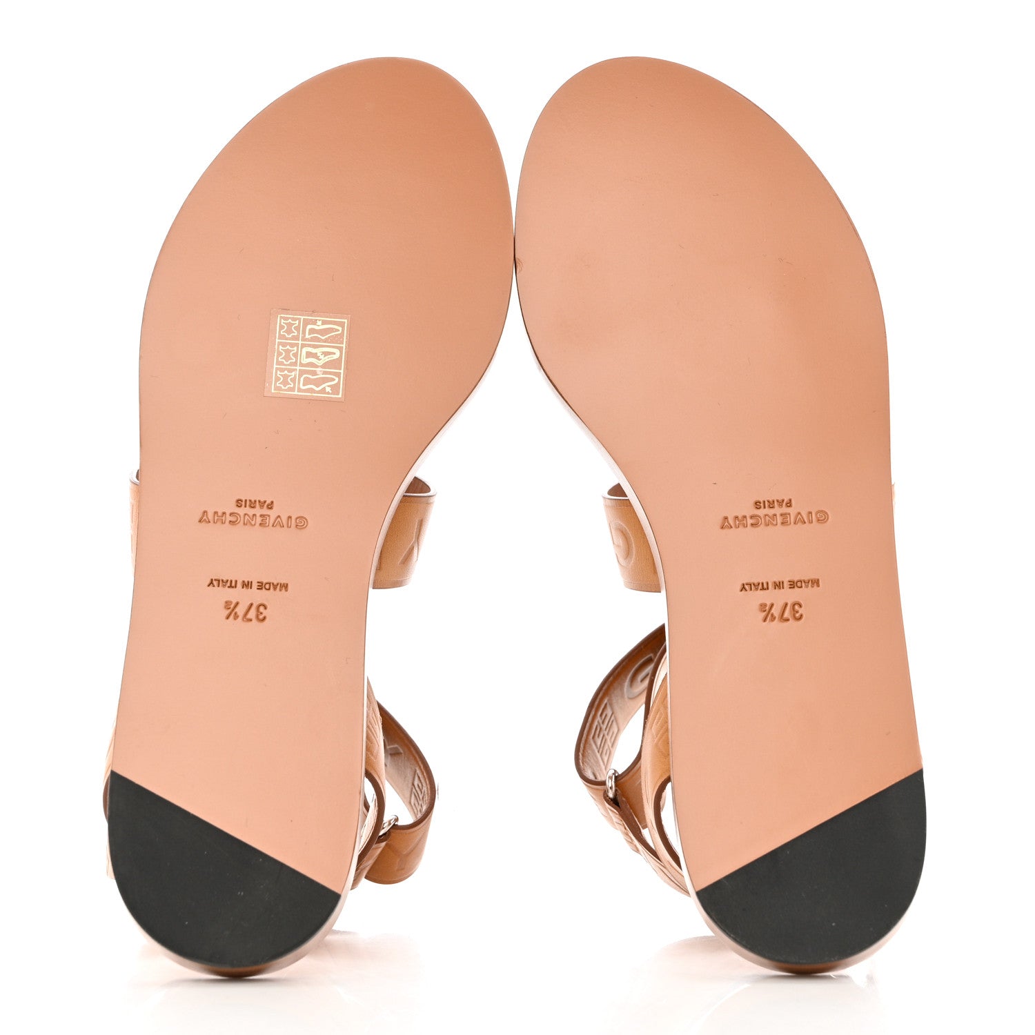 Givenchy Calfskin Logo Ankle Strap Sandals 37.5 Brown 5 of 10