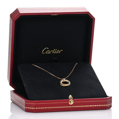 Cartier 18K Pink White Yellow Gold Diamond Trinity Pendant Necklace 5 of 5