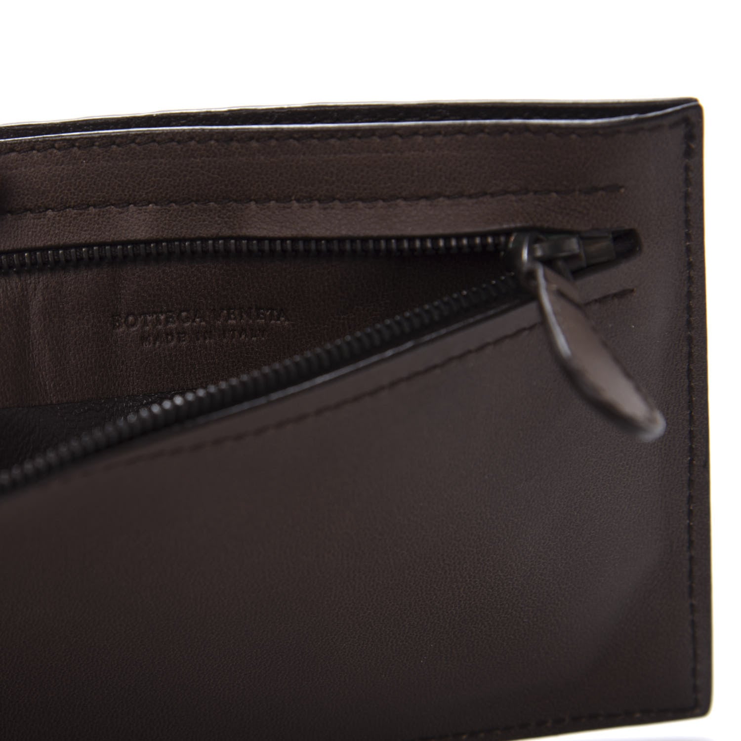 Bottega Veneta Calfskin Intrecciato Card Case Fondente 8 of 9