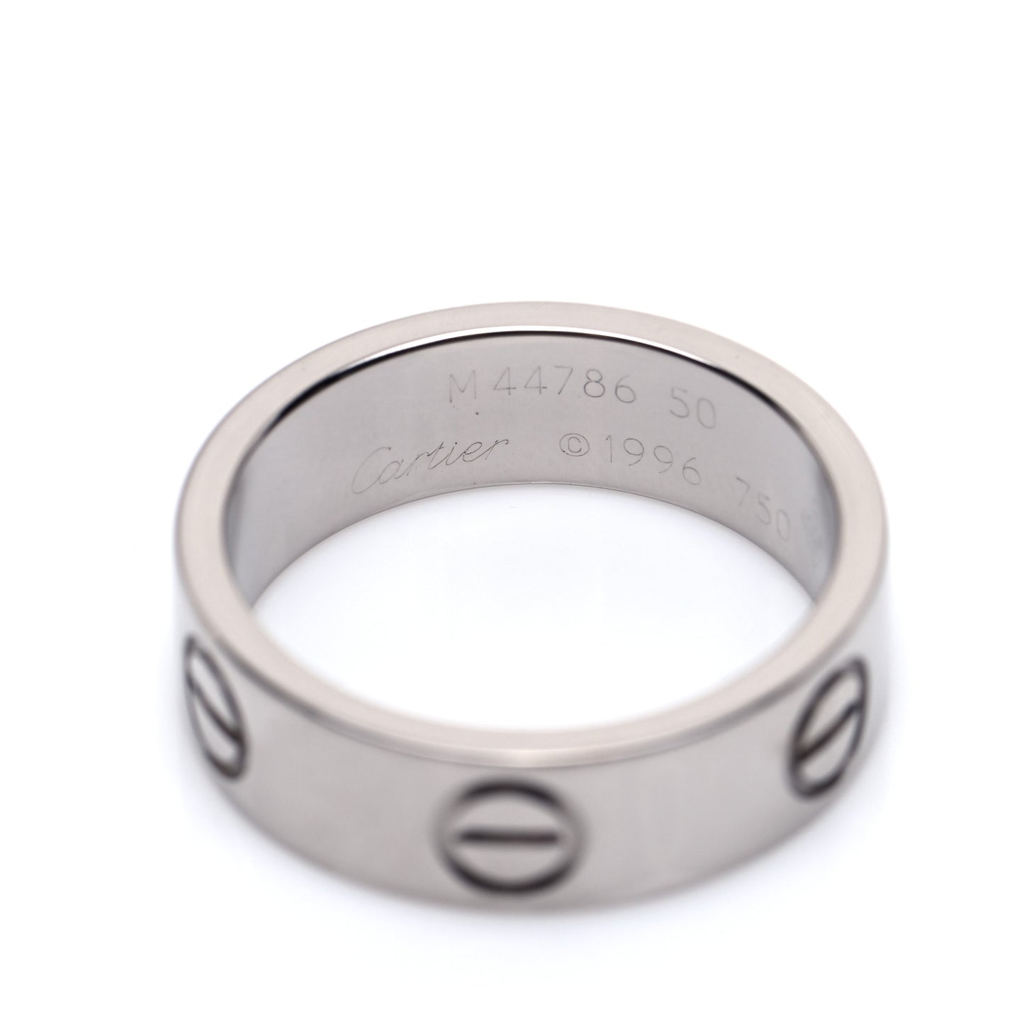 18K White Gold 5.5mm LOVE Ring 50 5.25