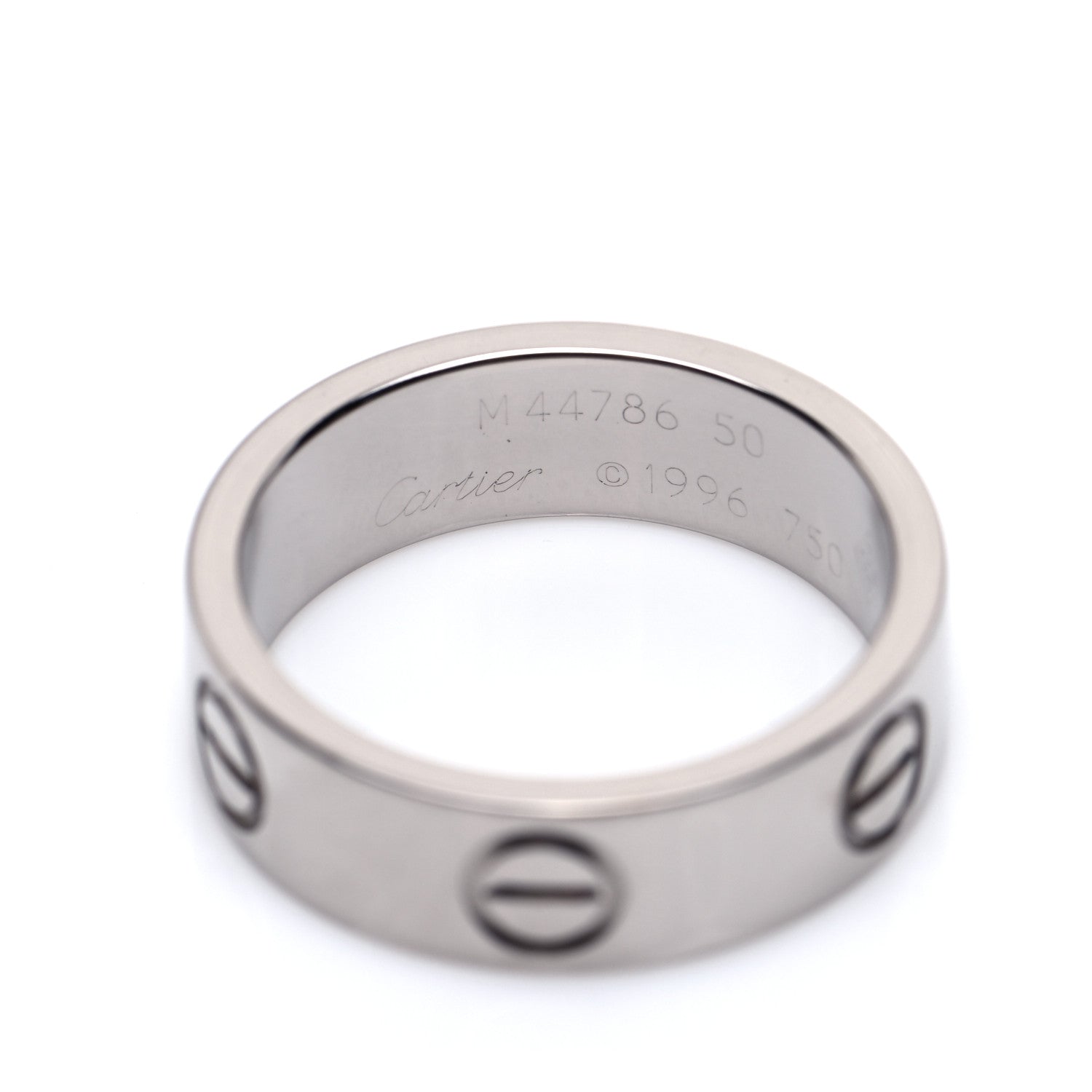 Cartier 18K White Gold 5.5mm LOVE Ring 50 5.25 4 of 5