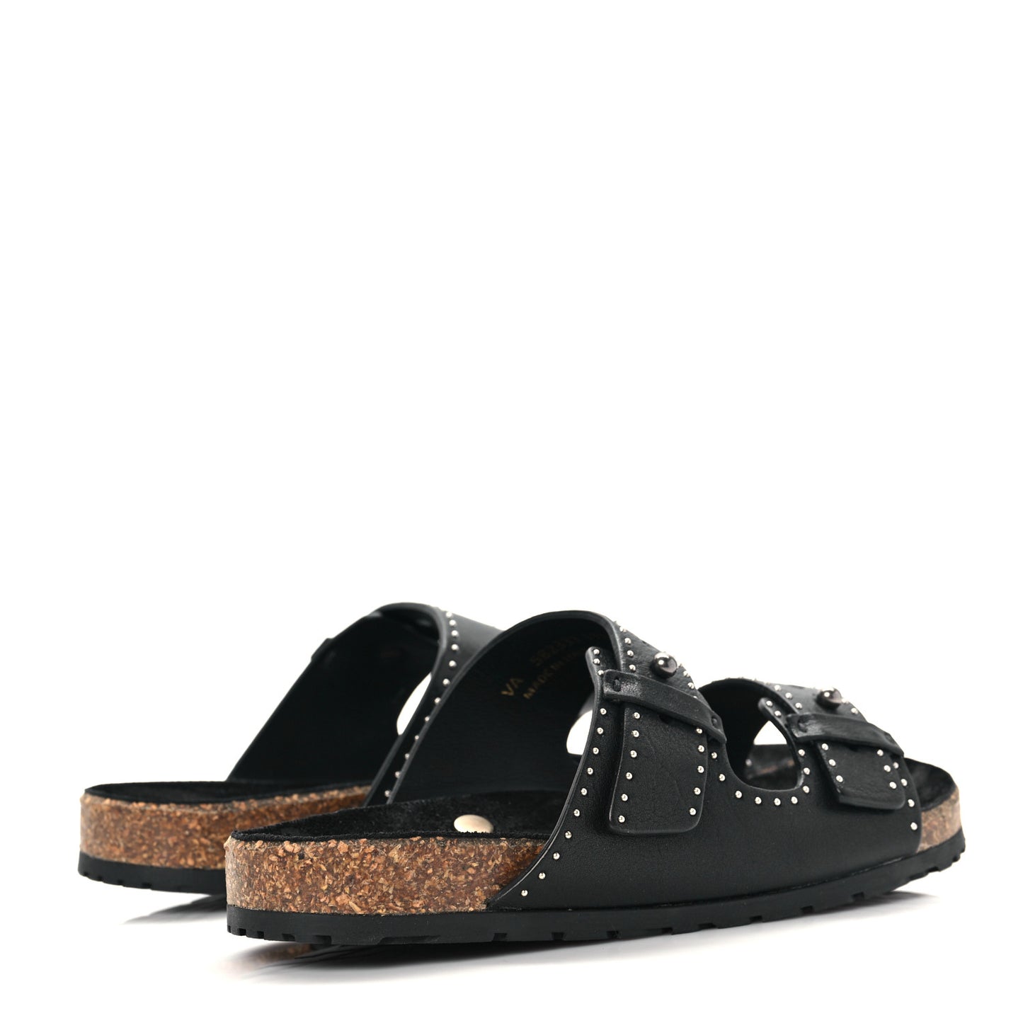 Calfskin Studded Jimmy Cross Slides 37.5 Black