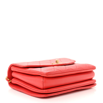 Chanel Calfskin Quilted Metal Small Top Handle Envelope Flap Red 4 of 12