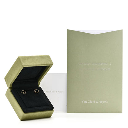 Van Cleef & Arpels 18K Yellow Gold Black Onyx Sweet Alhambra Earrings 5 of 5