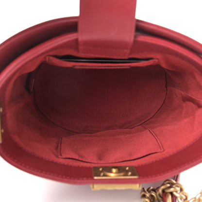 Chanel Calfskin Quilted Boy Bucket Bag Red 4 of 8