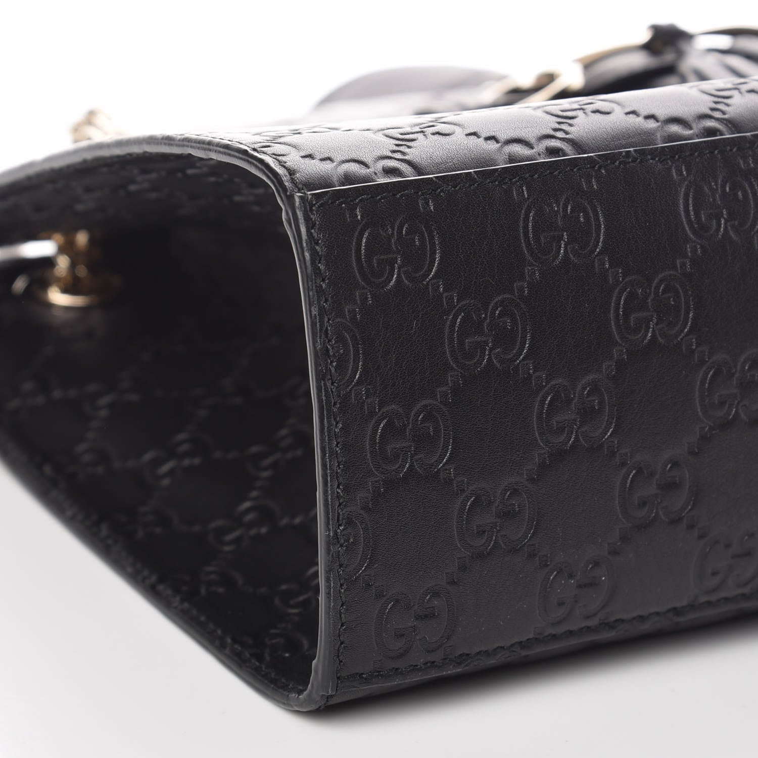 Gucci Guccissima Large Emily Chain Shoulder Bag Black 5 of 9