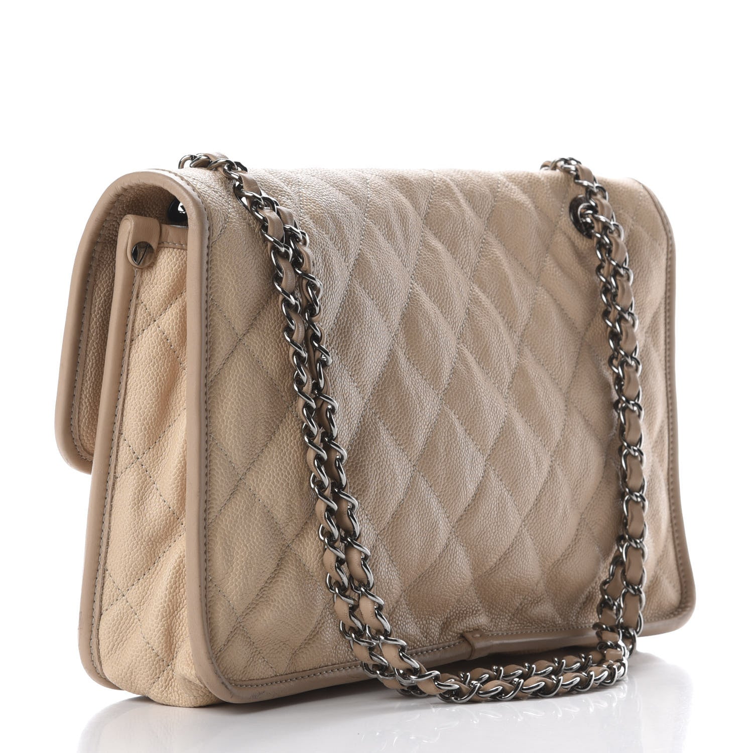 Chanel Caviar Quilted Large French Riviera Flap Beige 3 of 10