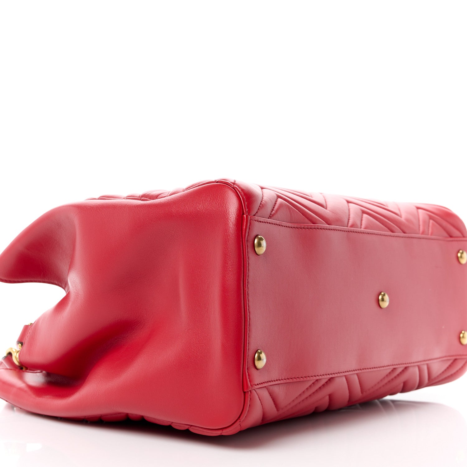 Gucci Calfskin Matelasse Medium GG Marmont Tote Hibiscus Red 11 of 12