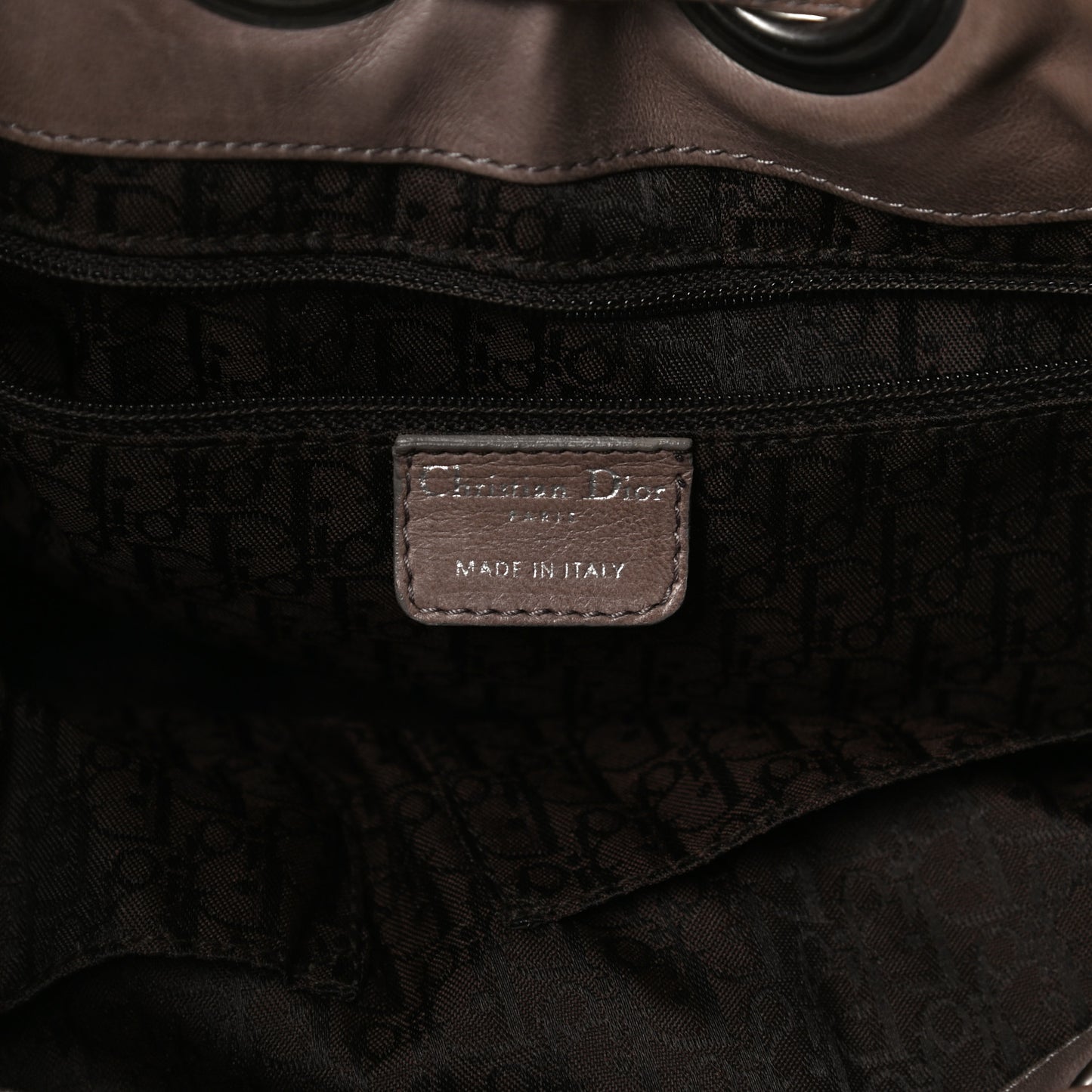 Lambskin Cannage Drawstring Bag Bronze