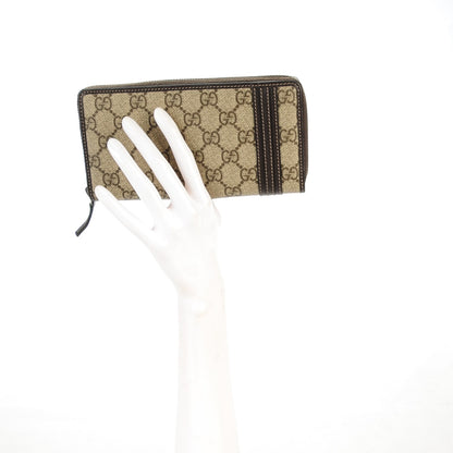 Gucci Monogram GG Supreme Zip Around Wallet Cocoa 2 of 7