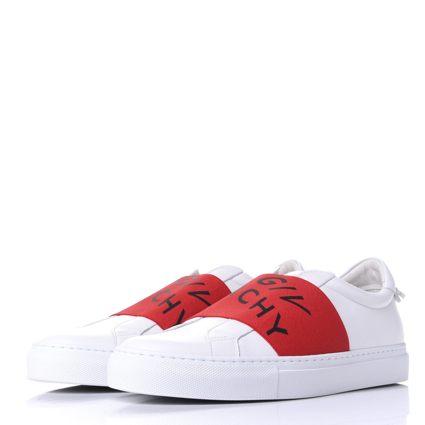 Calfskin Band Logo Mens Urban Street Sneakers 42 White Red