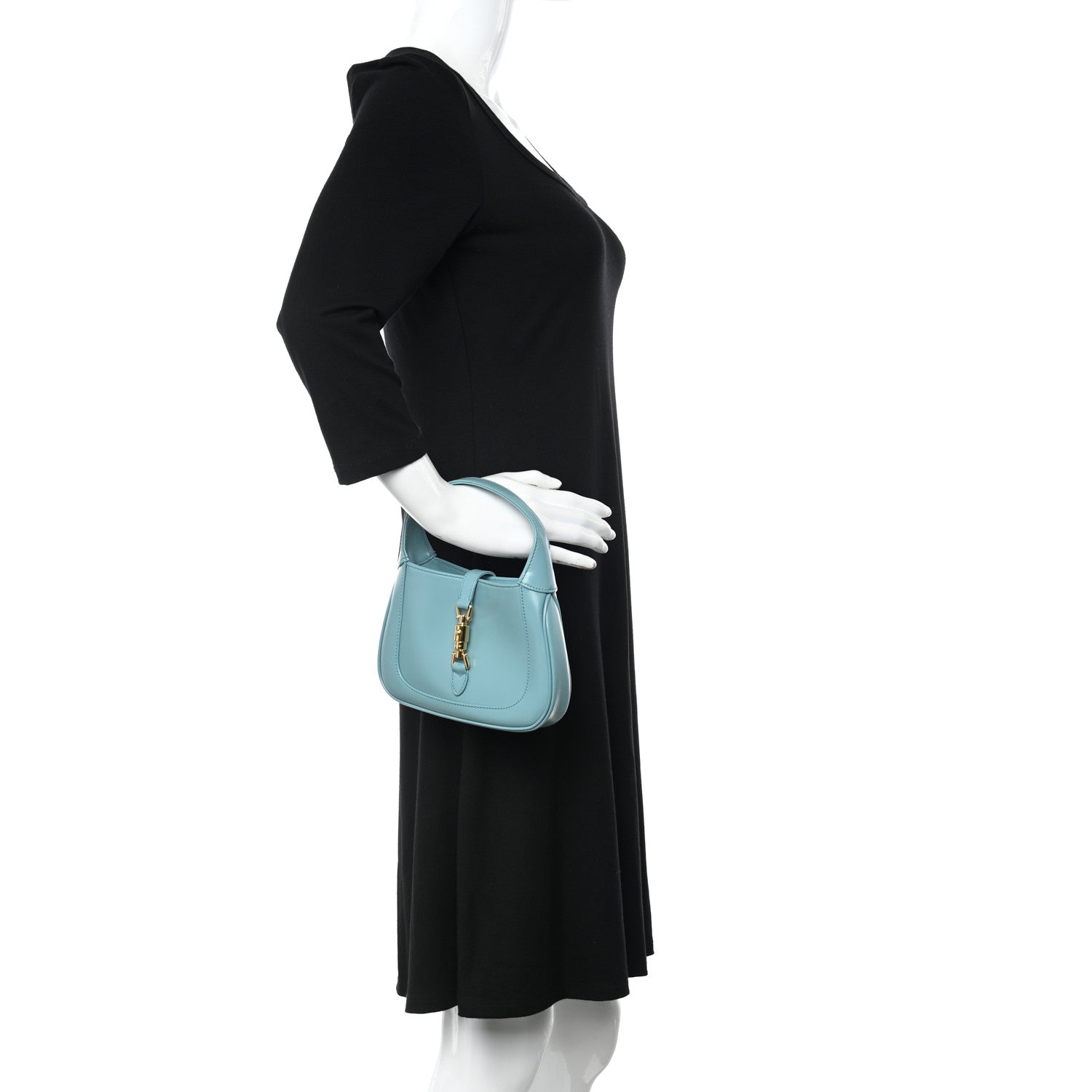 Gucci Boarded Dyana Lux Calfskin Mini Jackie 1961 Hobo Dusty Azure 2 of 12