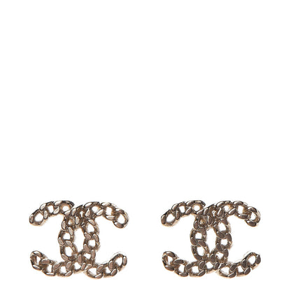 Chanel CC Chain Link Earrings Light Gold 1 of 5