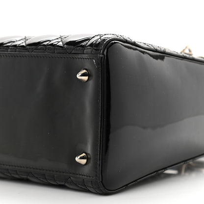 Christian Dior Patent Cannage Medium Lady Dior Black 12 of 13