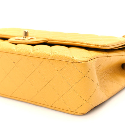 Chanel Caviar Quilted Medium Double Flap Yellow 10 of 11