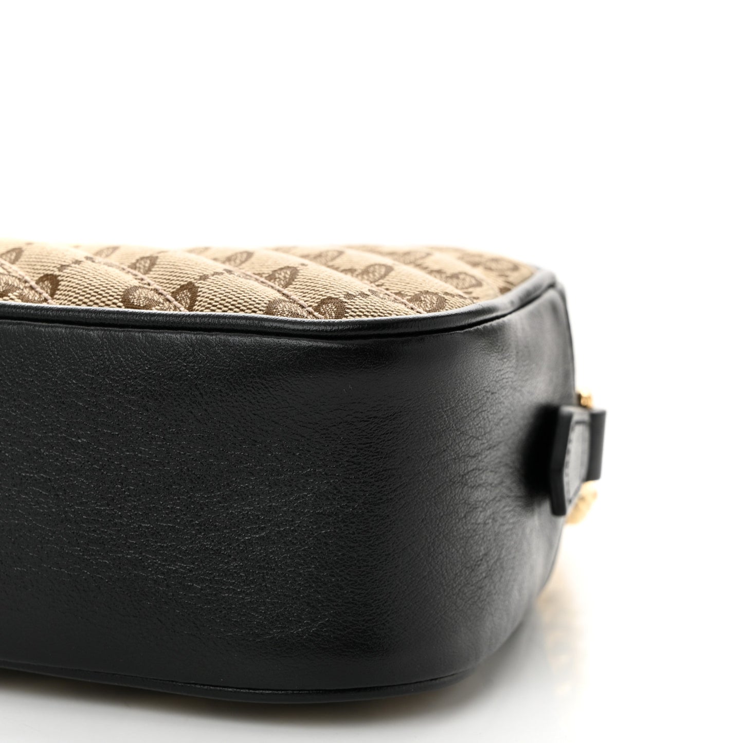 Monogram Matelasse Diagonal Small GG Marmont Chain Shoulder Bag Beige Black