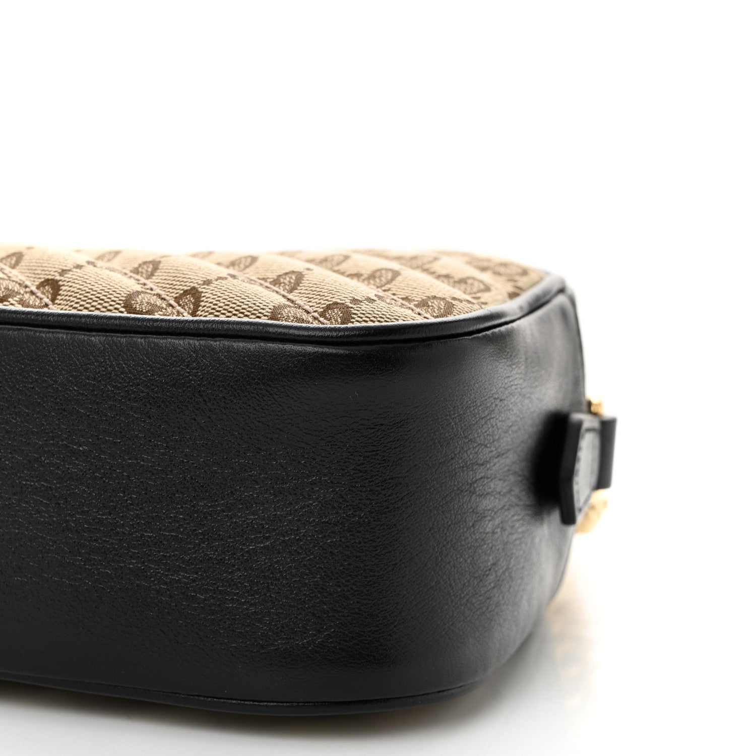 Gucci Monogram Matelasse Diagonal Small GG Marmont Chain Shoulder Bag Beige Black 10 of 10