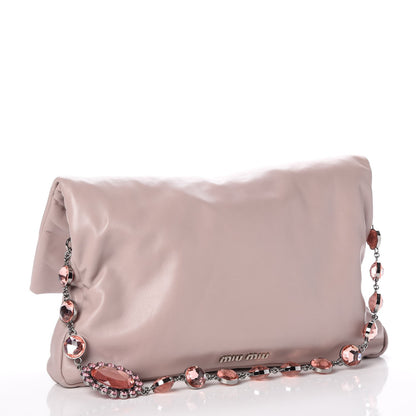 Miu Miu Nappa Crystal Flap Clutch Mughetto 3 of 10