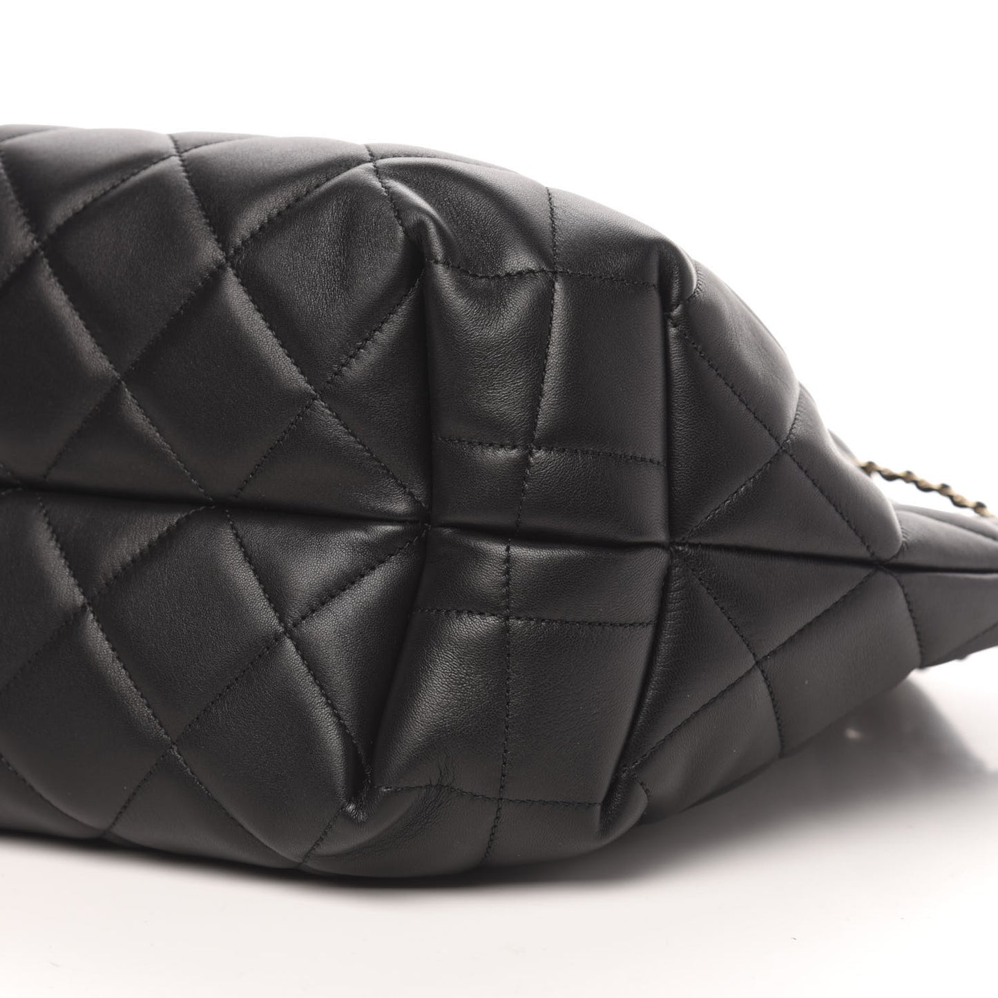 Lambskin Quilted CC Dweller Drawstring Tote Black