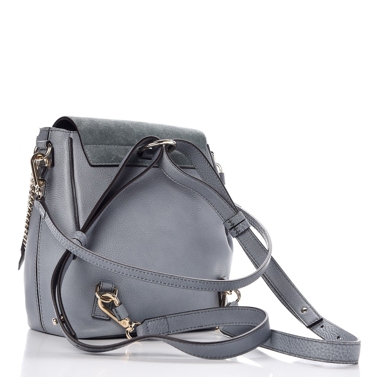 Chloe Suede Calfskin Small Faye Backpack Cloudy Blue 4 of 9