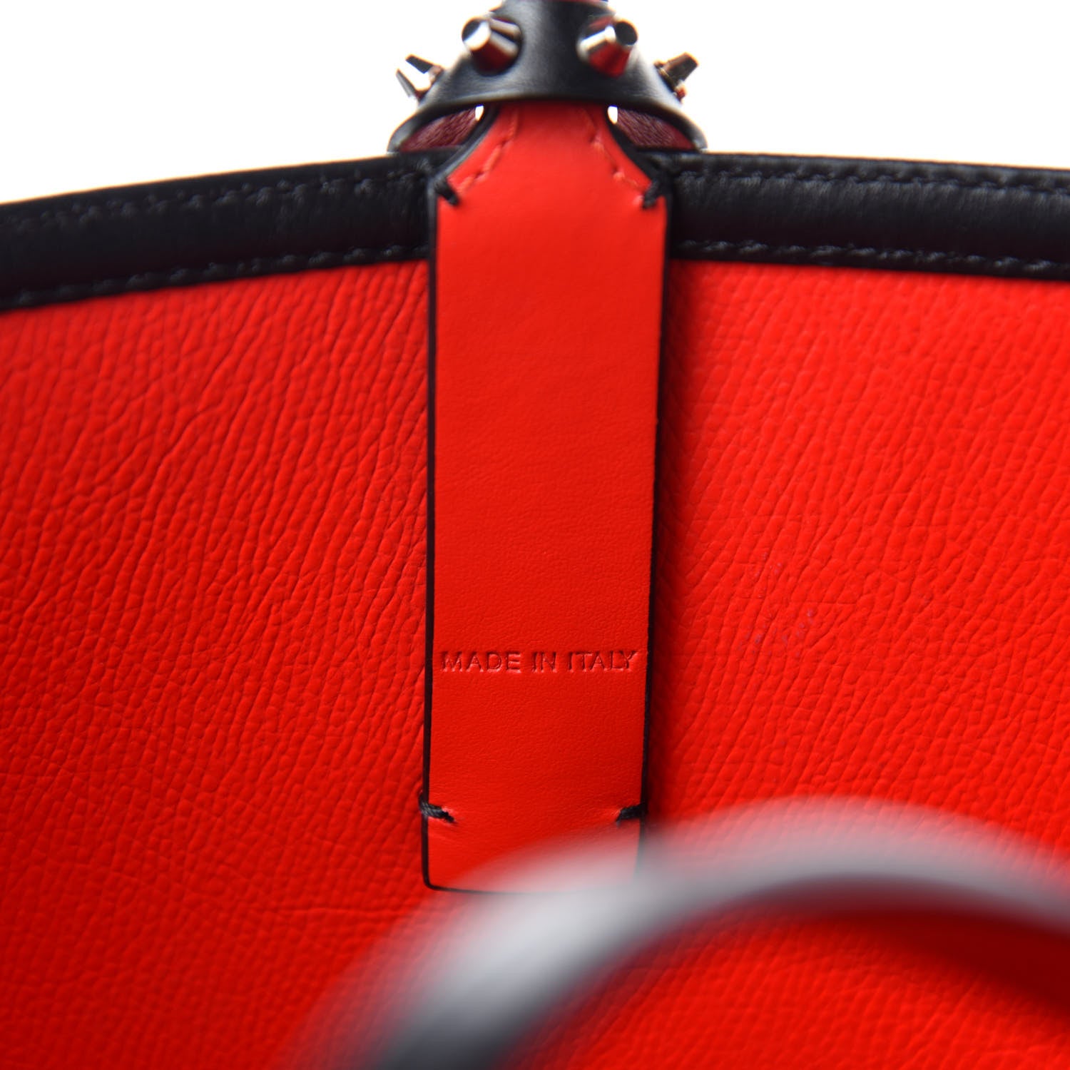 Christian Louboutin Calfskin Loubitag Spikes East West Cabata Tote Black 10 of 11