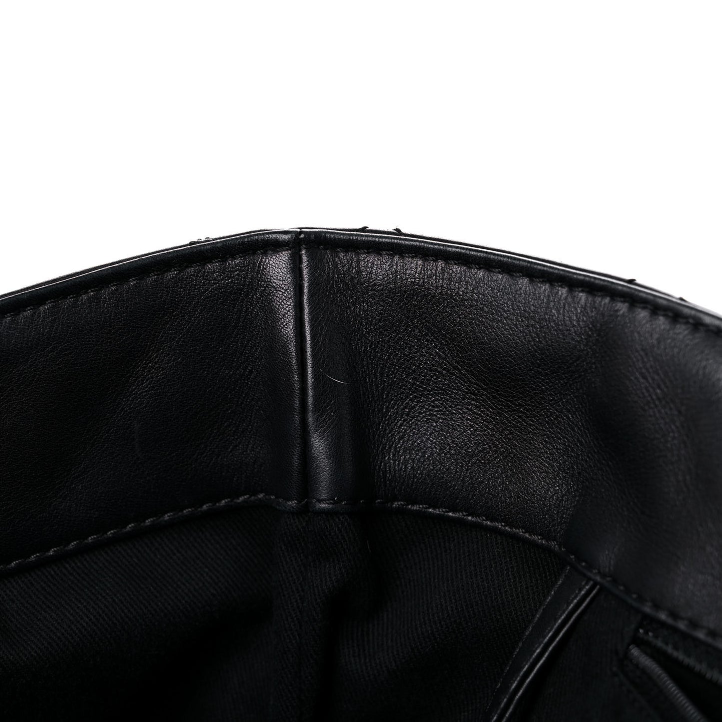 Sheepskin Quilted Chain Handle Large Shopping Tote Black