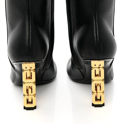 Givenchy Grained Calfskin G Cube Heel Ankle Boots 37 Black 5 of 12
