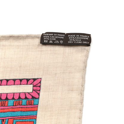 Hermes Cashmere Silk La Danse Du Cheval Marwari Shawl 140 5 of 5