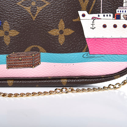 Louis Vuitton Monogram 2016 Christmas Animation Mini Pochette Accessories Rose Ballerine 8 of 8