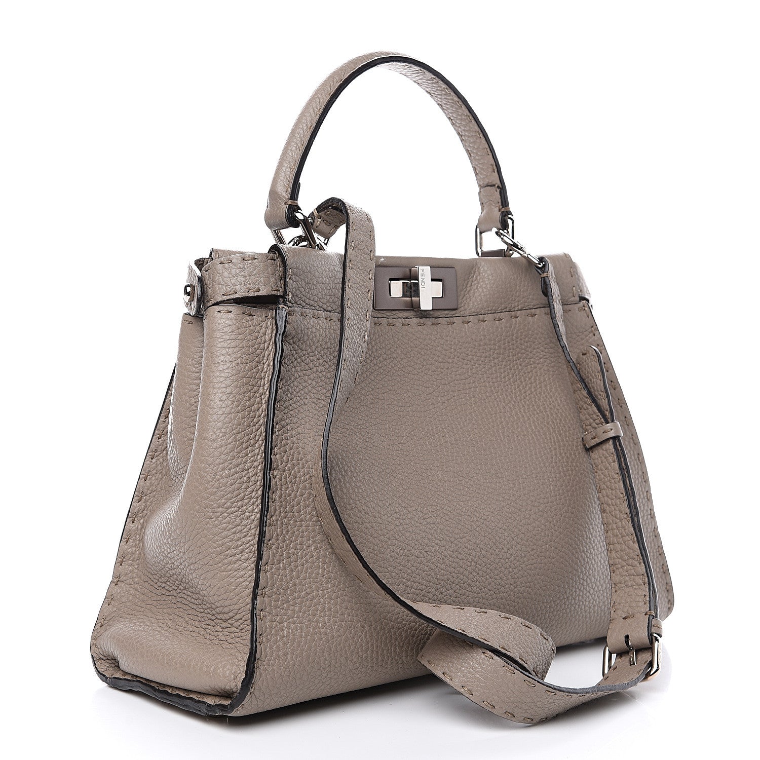 Fendi Cuoio Romano Selleria Medium Peekaboo Iconic Satchel Corda 2 of 9