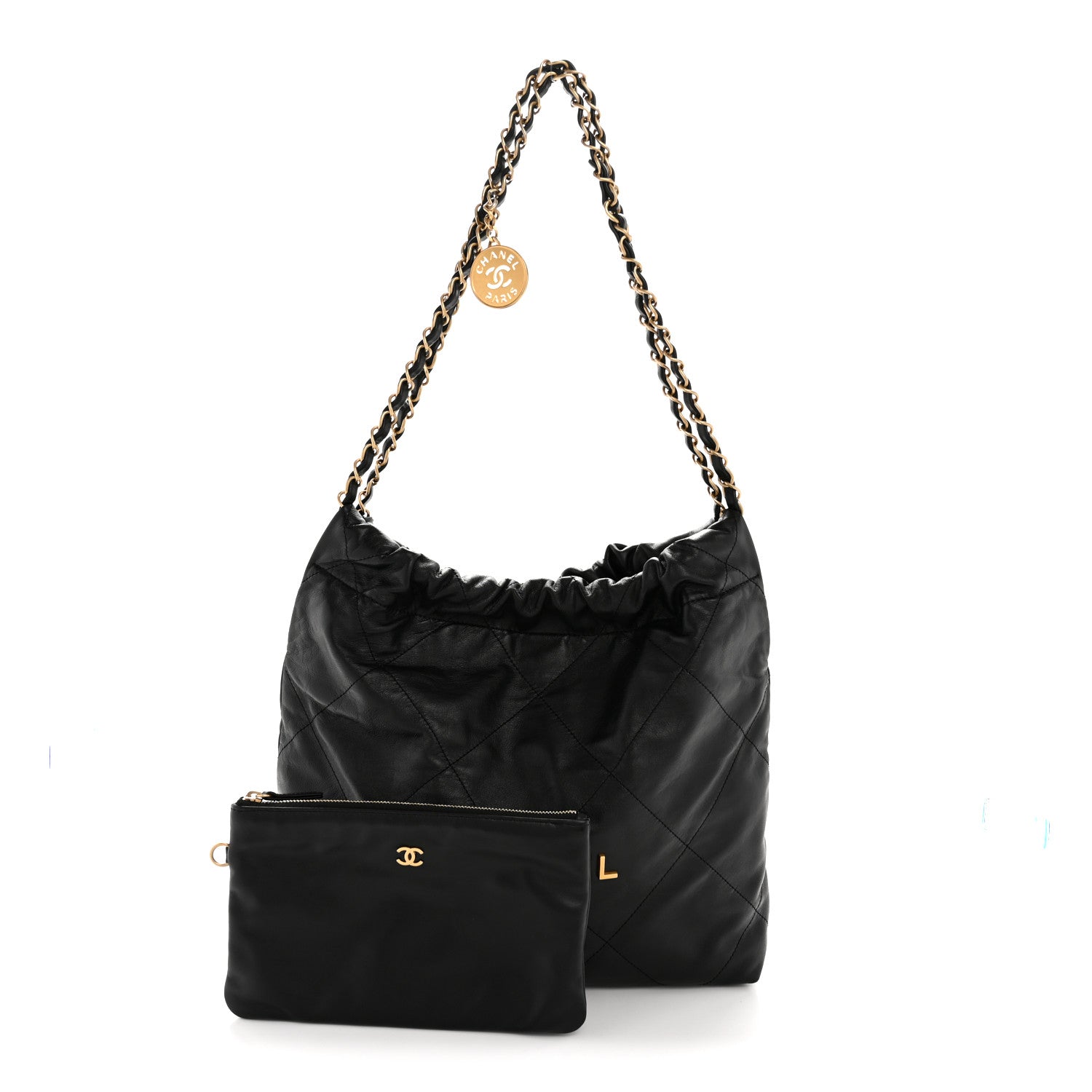 Chanel Shiny Calfskin Quilted Small Chanel 22 Black 3 of 13