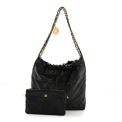 Chanel Shiny Calfskin Quilted Small Chanel 22 Black 3 of 13