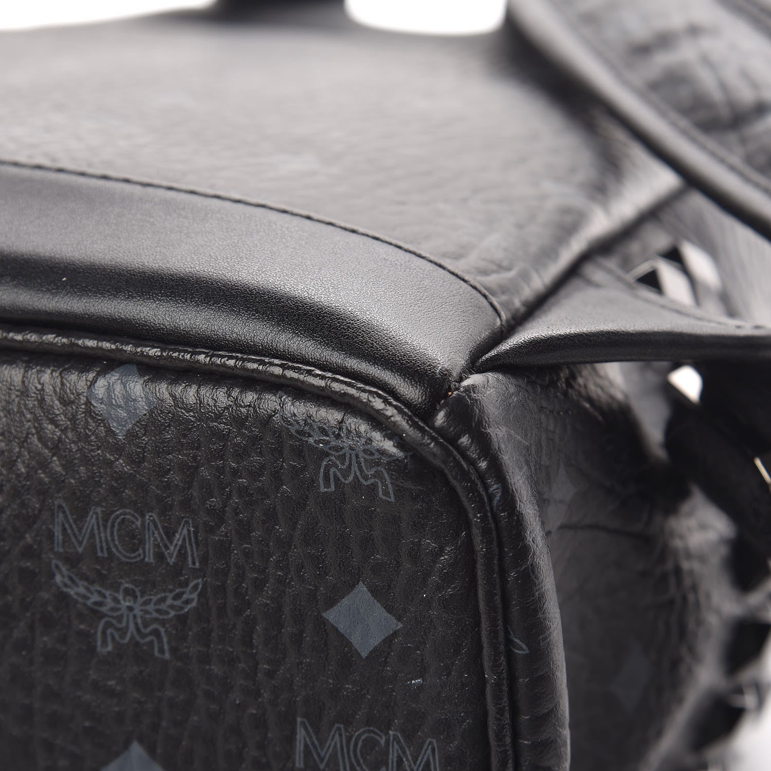 MCM Visetos Small Side Stud Stark Backpack Black 17 of 19