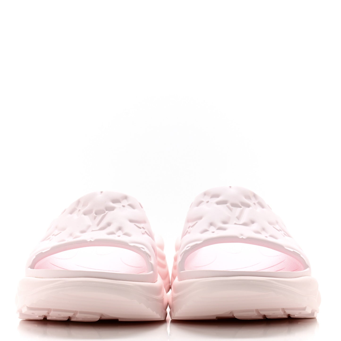 Rubber Monogram Embossed Pool 55 Flat Comfort Mule 38 Rose Clair