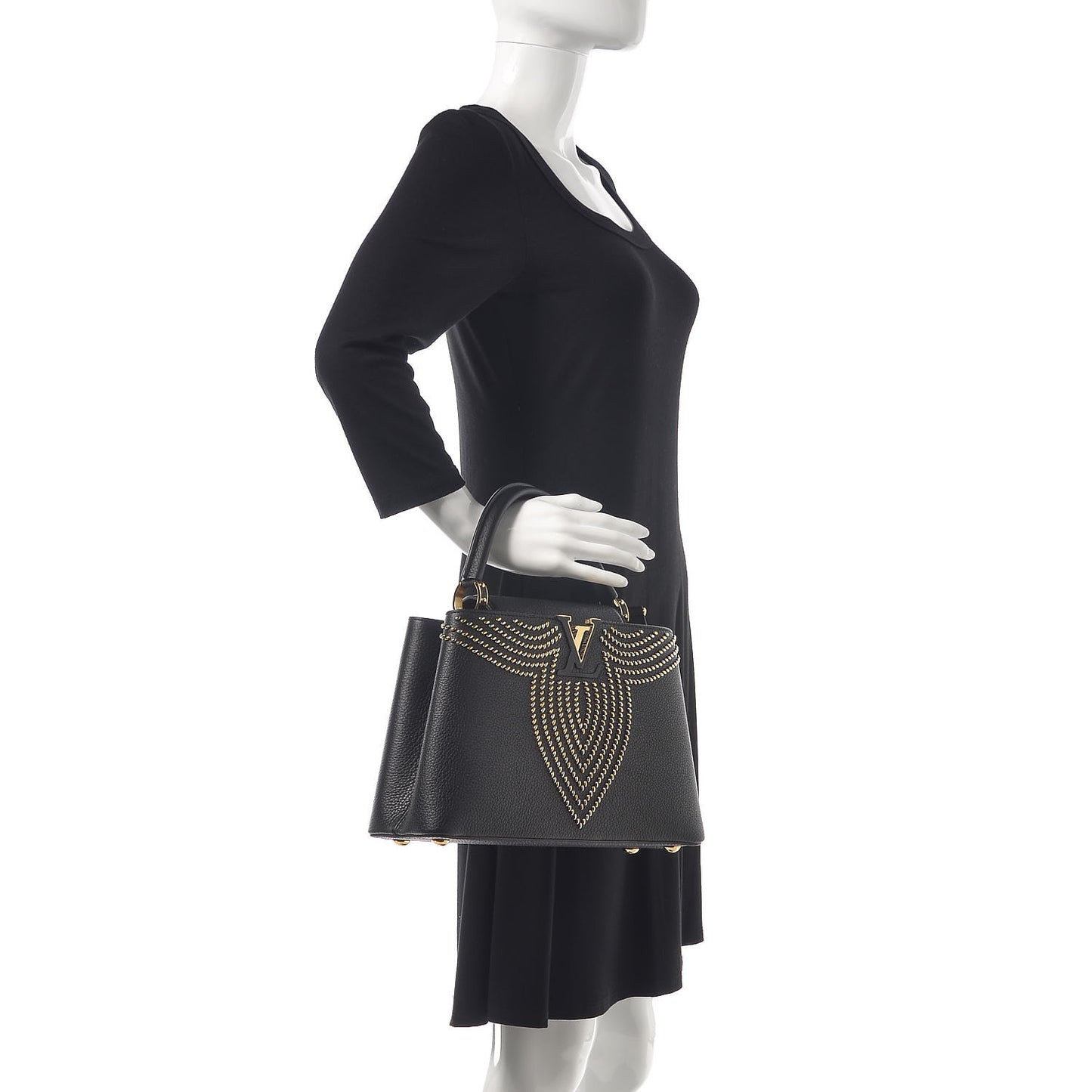 Taurillon Fleur De Lys Capucines PM Black