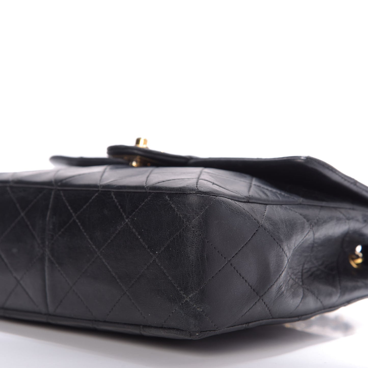 Lambskin Quilted Small Single Flap Black