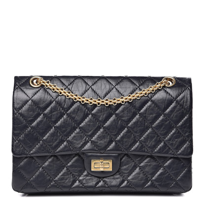 Chanel Aged Calfskin Quilted 2.55 Reissue 226 Flap Navy Blue 1 of 10