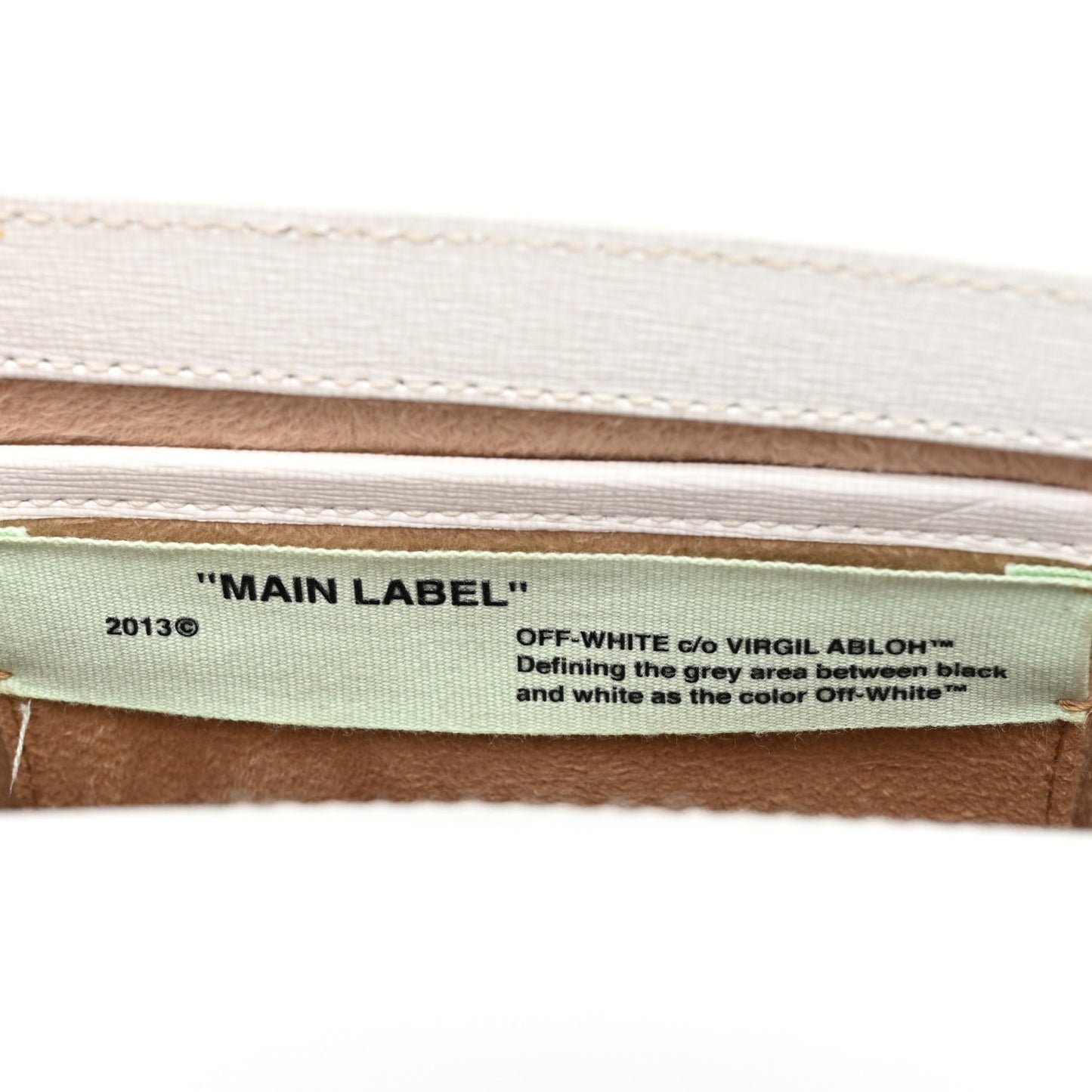 Saffiano Striped Diag Binder Flap Bag White Black