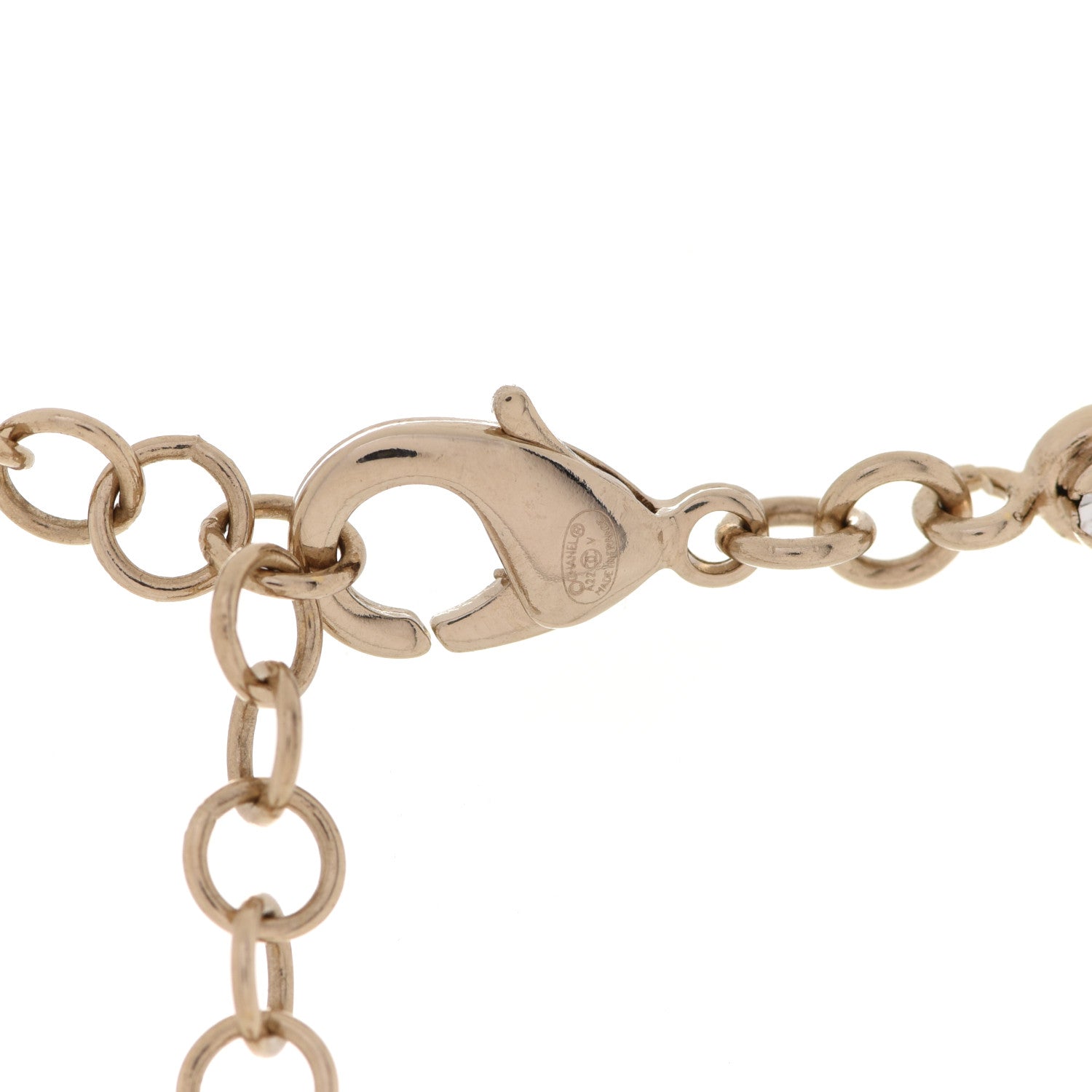 Chanel Crystal CC Chain Short Necklace Gold 5 of 6