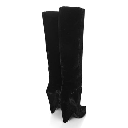 Saint Laurent Velvet Niki 105 Thigh High Boots 41 Black 4 of 6