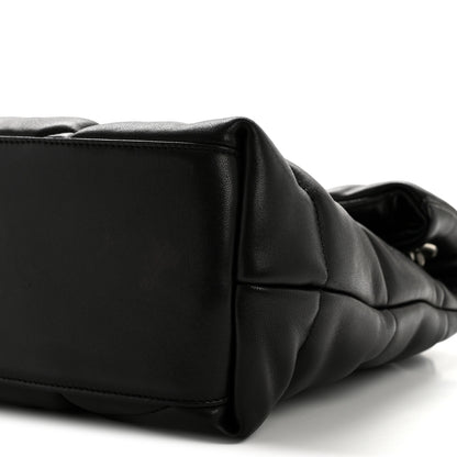 Saint Laurent Lambskin Quilted Medium Loulou Puffer Monogram Chain Satchel Black 10 of 13