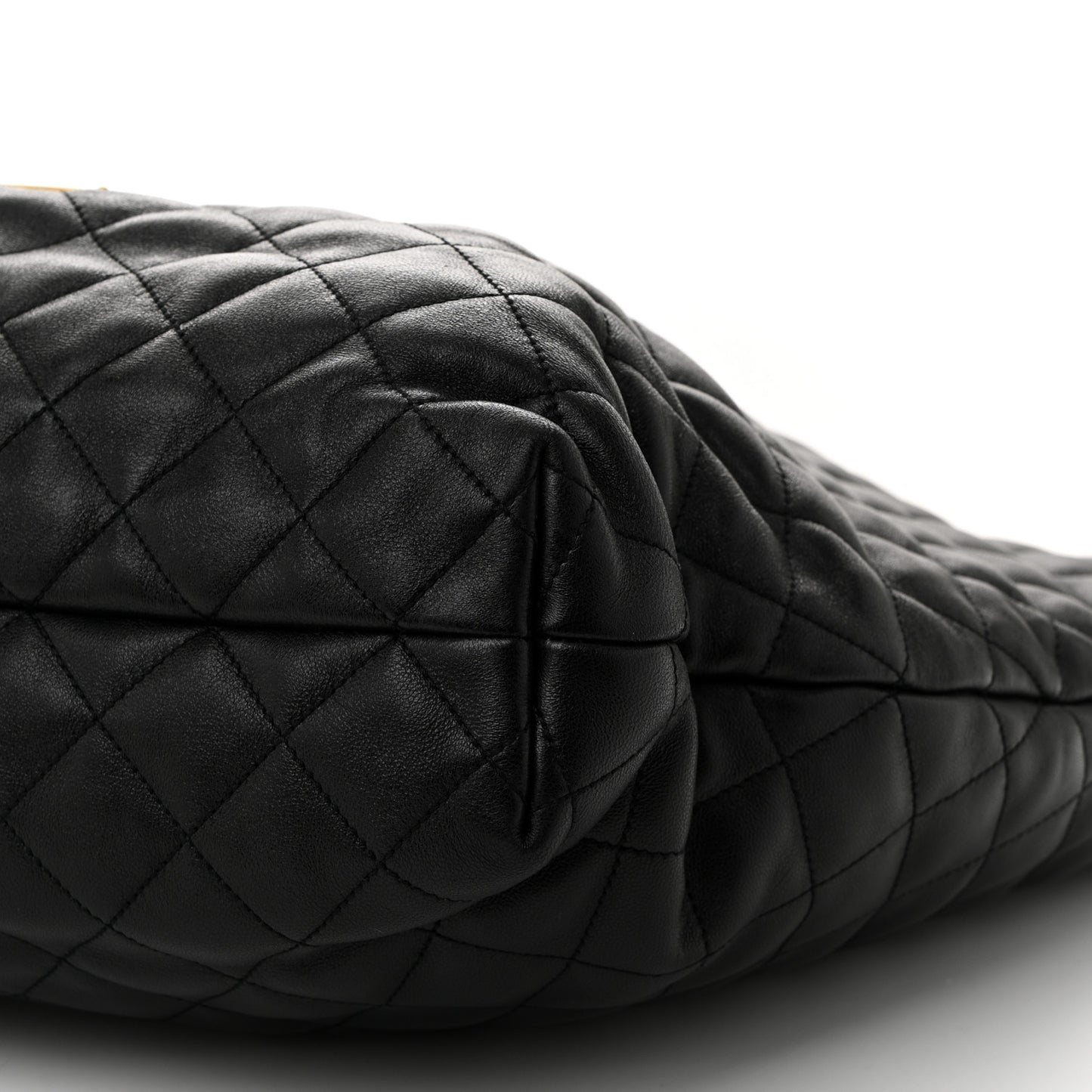 Lambskin Quilted Maxi Icare Shopping Tote Black