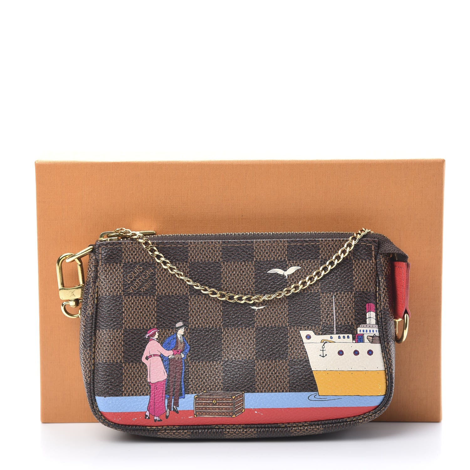 Louis Vuitton Damier Ebene 2016 Christmas Animation Mini Pochette Accessories 8 of 8